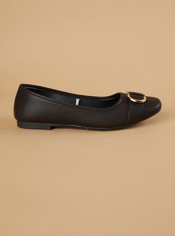CODE Buckle Detail Ballerinas