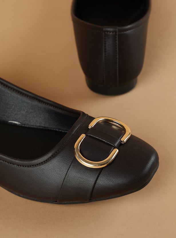 CODE Buckle Detail Ballerinas