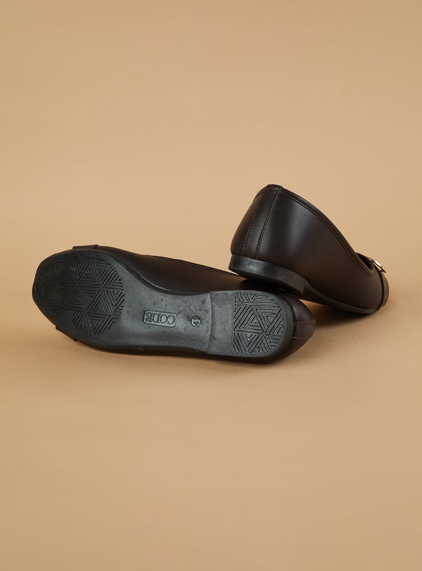 CODE Buckle Detail Ballerinas