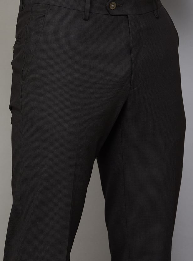 VAN HEUSEN Solid Slim Fit Formal Trousers