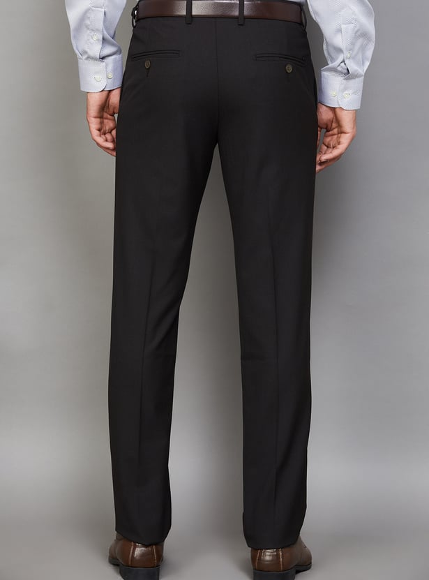 VAN HEUSEN Solid Slim Fit Formal Trousers