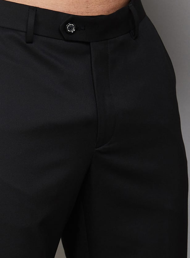 LOUIS PHILIPPE Solid Slim Fit Formal Trousers