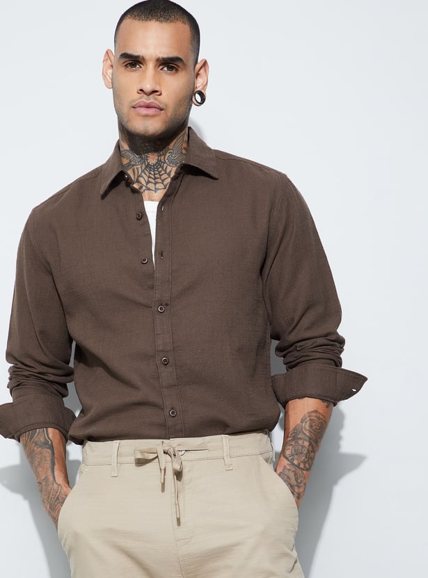 FAME FOREVER Solid Regular Fit Shirt