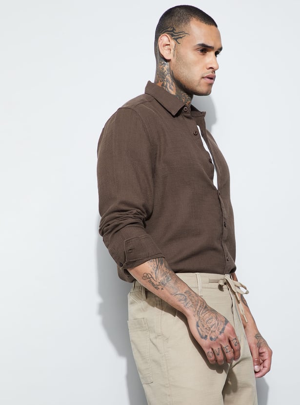FAME FOREVER Solid Regular Fit Shirt