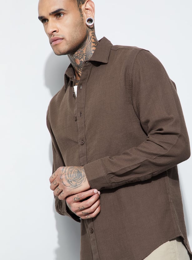 FAME FOREVER Solid Regular Fit Shirt