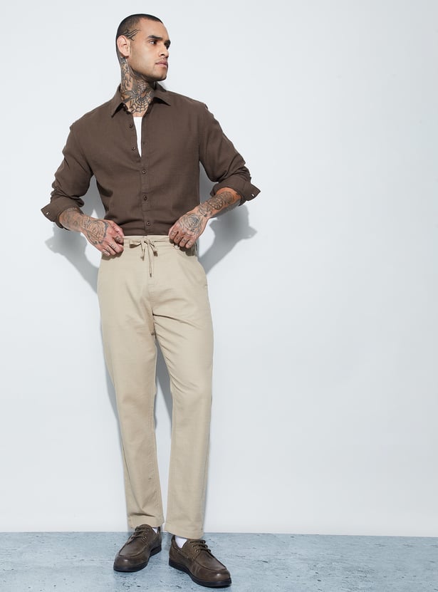 FAME FOREVER Solid Regular Fit Shirt