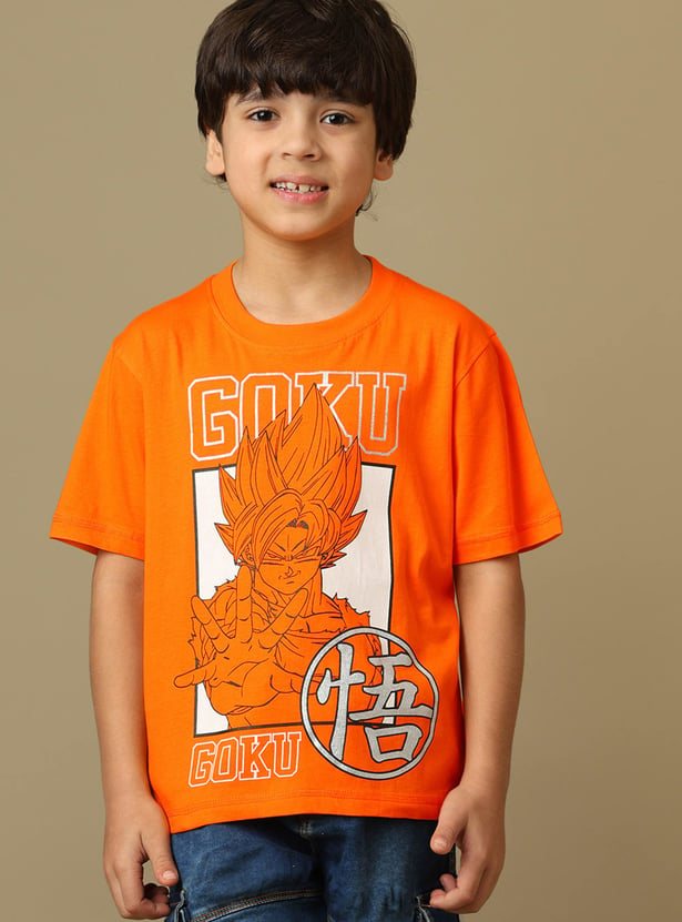 KIDSVILLE Boys Goku Graphic Print T-shirt