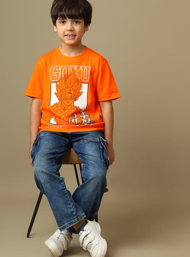 KIDSVILLE Boys Goku Graphic Print T-shirt