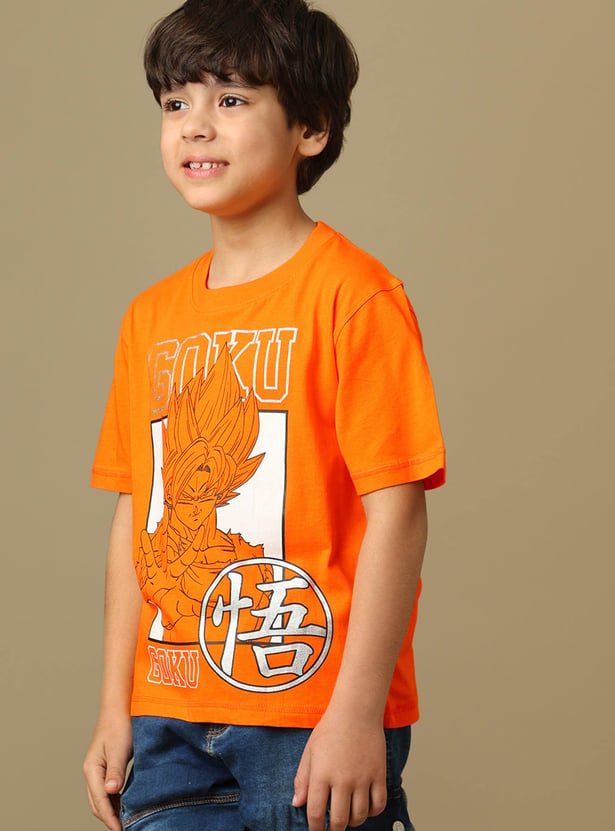 KIDSVILLE Boys Goku Graphic Print T-shirt