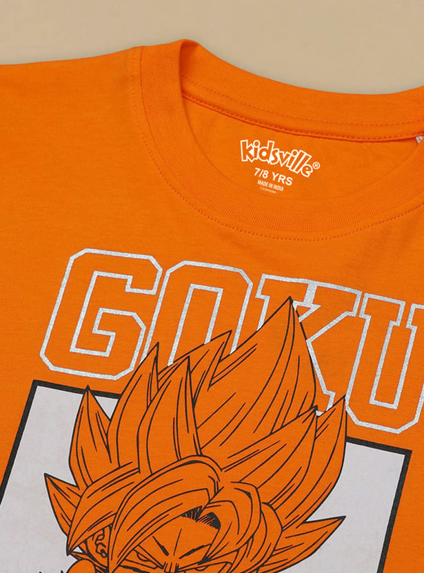 KIDSVILLE Boys Goku Graphic Print T-shirt