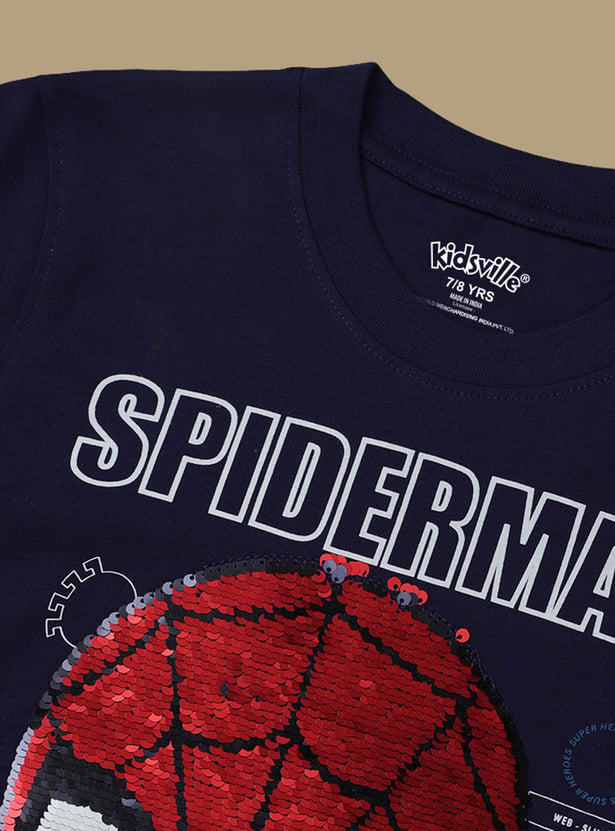 KIDSVILLE Boys Spiderman Sequined T-shirt