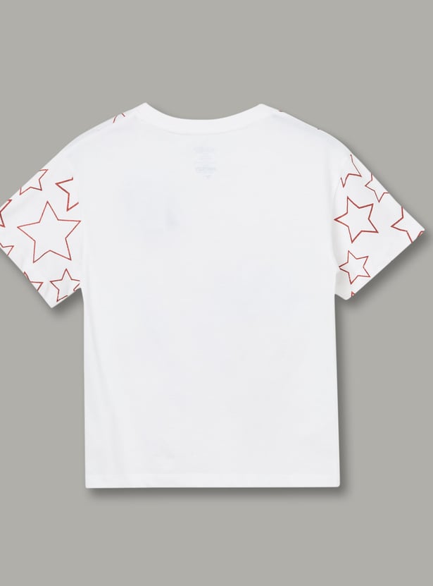 KIDSVILLE Girls Minnie Mouse Printed T-shirt
