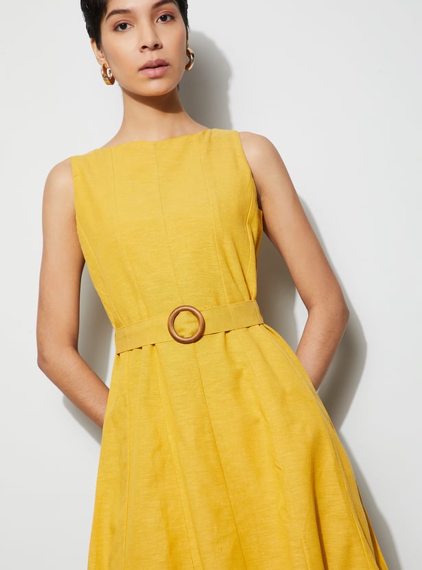 CODE Solid A-Line Dress
