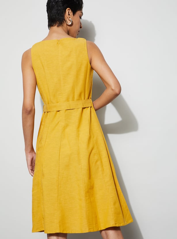 CODE Solid A-Line Dress