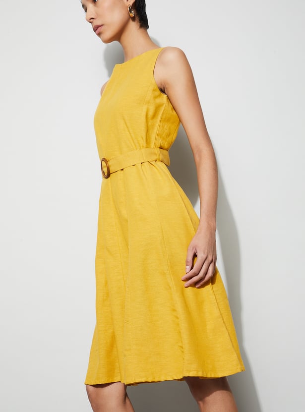 CODE Solid A-Line Dress