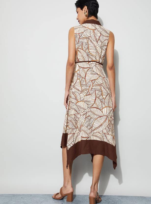 CODE Printed Handkerchief Hem Dress