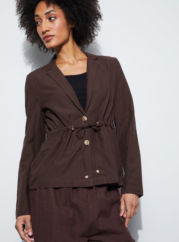CODE Solid Lapel Collar Jacket