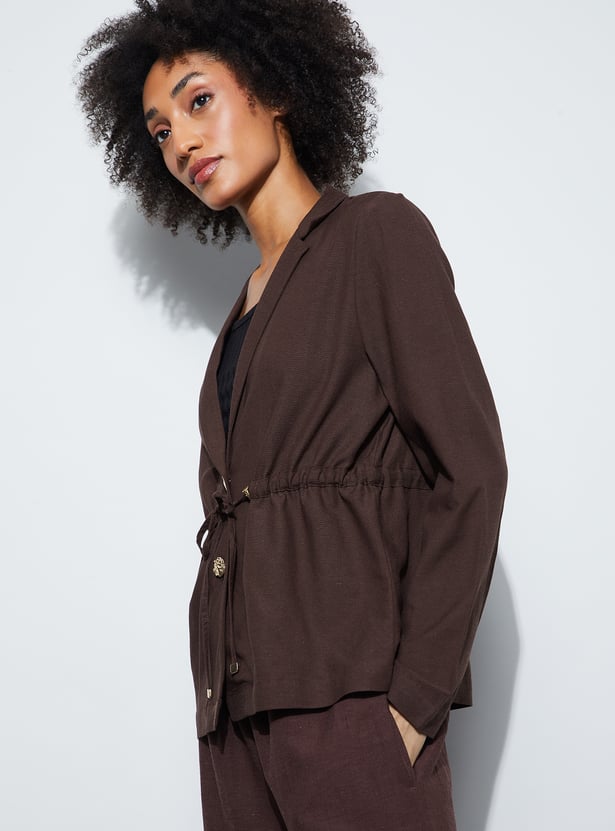 CODE Solid Lapel Collar Jacket