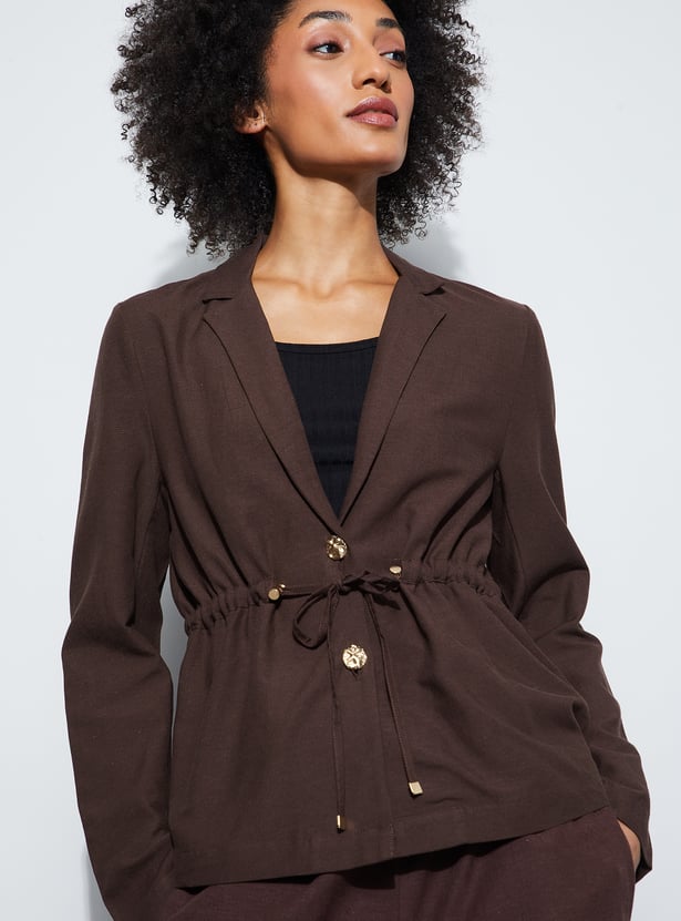 CODE Solid Lapel Collar Jacket