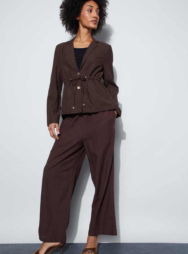 CODE Solid Lapel Collar Jacket