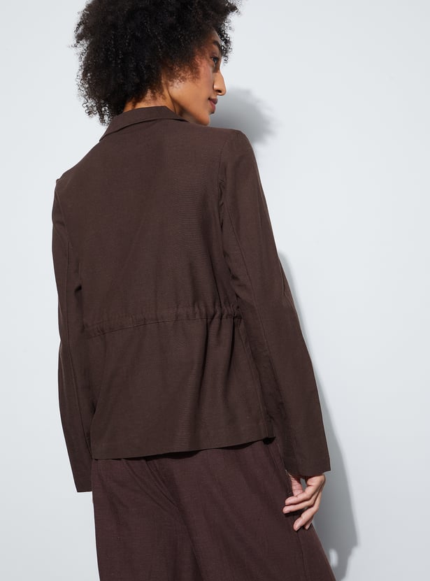 CODE Solid Lapel Collar Jacket