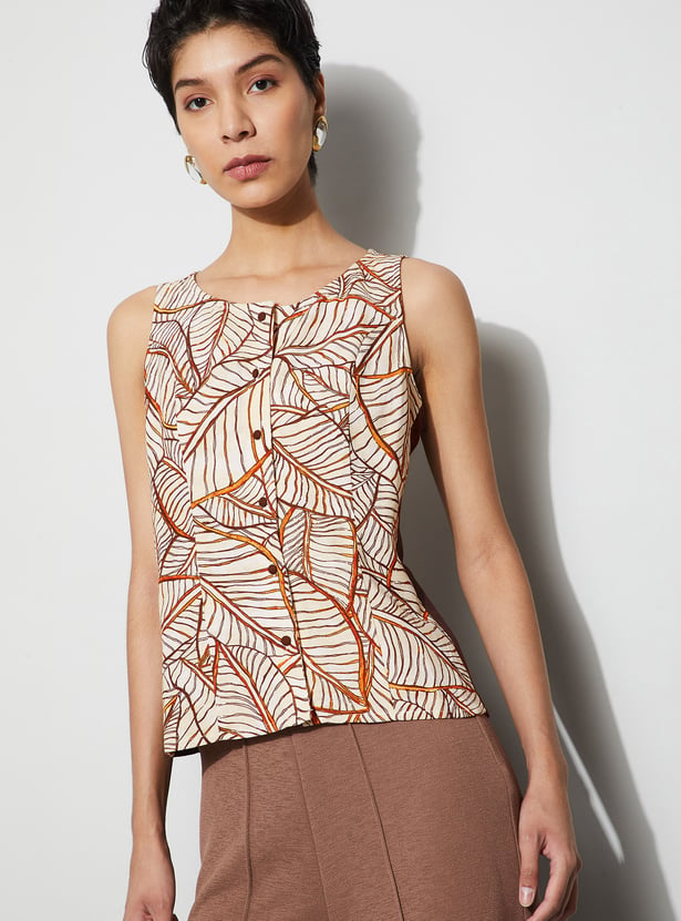 CODE Botanical Print Top