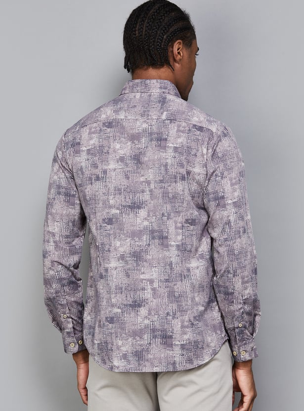 V DOT Printed Slim Fit Shirt