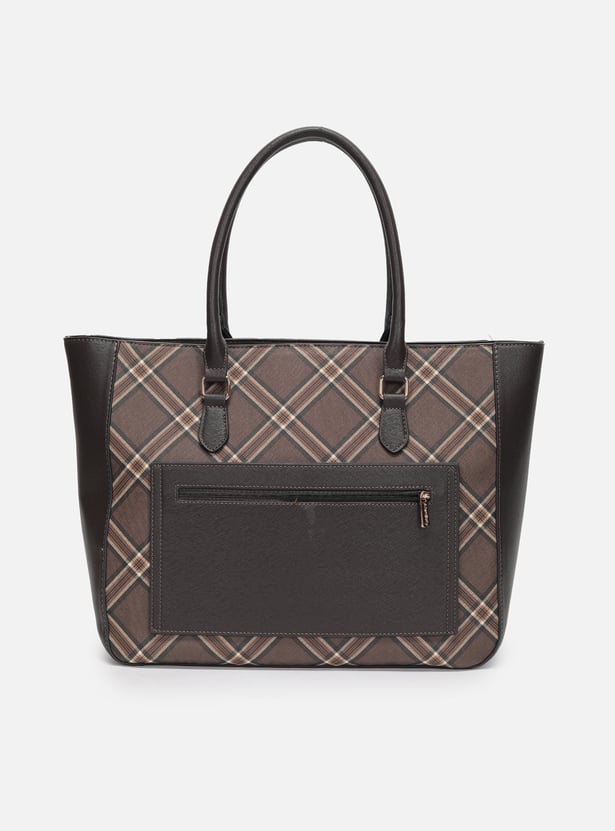 ALLEN SOLLY Checked Laptop Bag