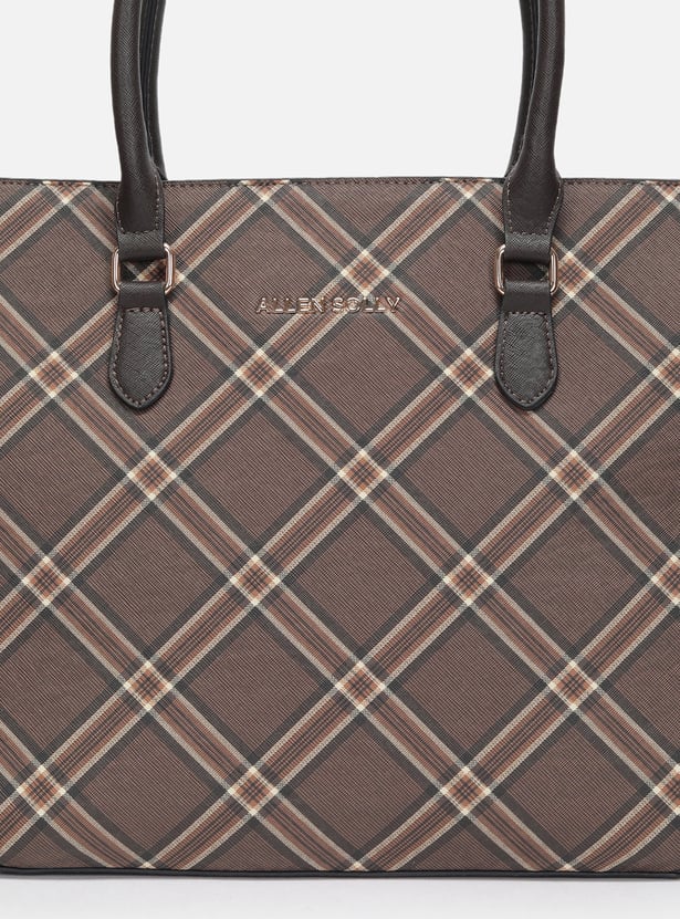 ALLEN SOLLY Checked Laptop Bag