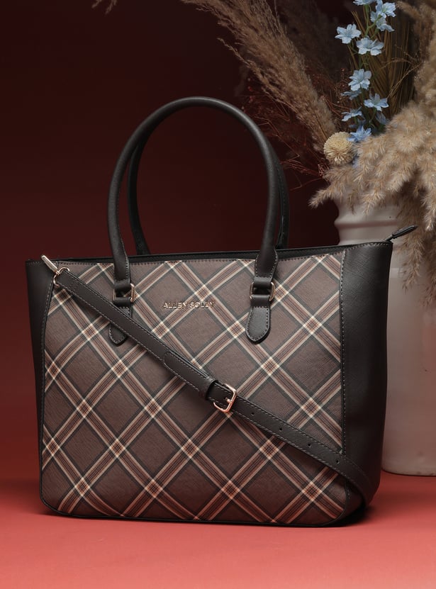 ALLEN SOLLY Checked Laptop Bag