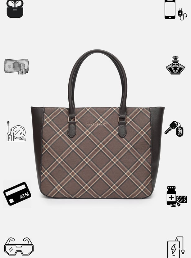 ALLEN SOLLY Checked Laptop Bag