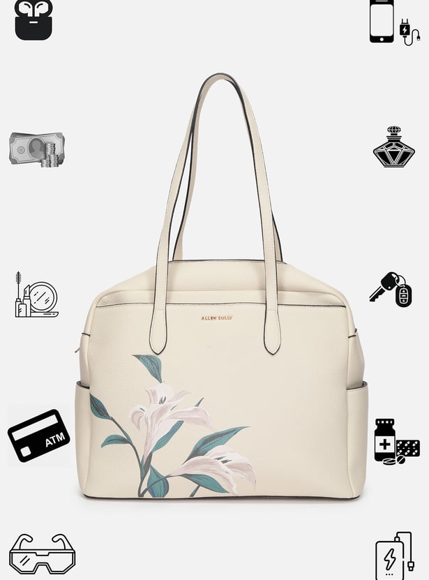 ALLEN SOLLY Floral Print Laptop Bag