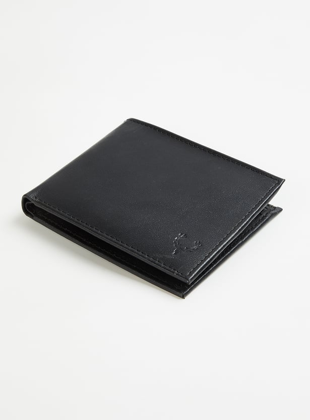 ALLEN SOLLY Solid Leather Bi-Fold Wallet