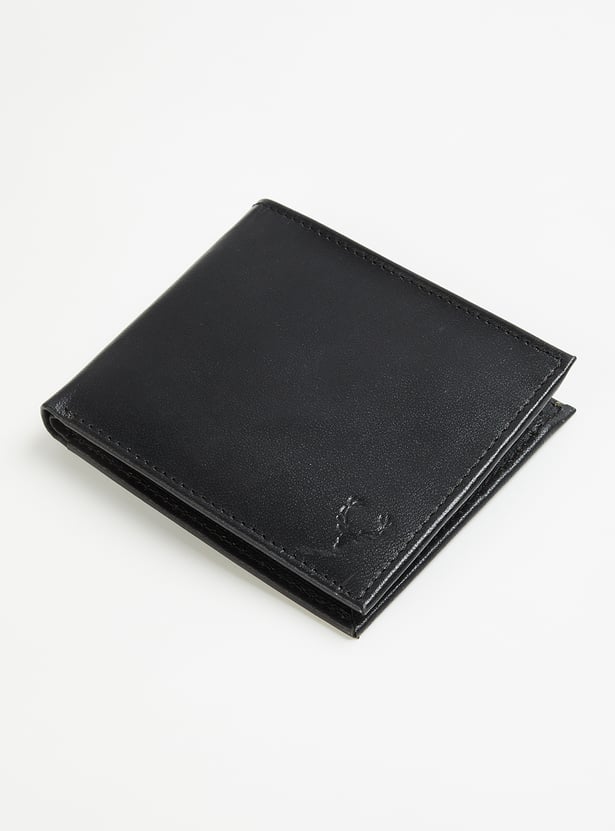 ALLEN SOLLY Solid Leather Bi-Fold Wallet