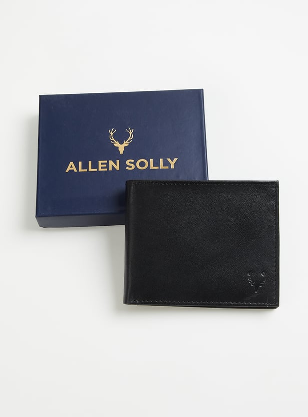 ALLEN SOLLY Solid Leather Bi-Fold Wallet