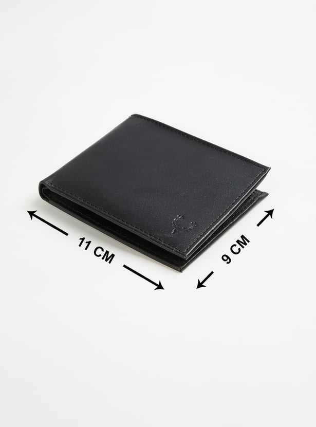 ALLEN SOLLY Solid Leather Bi-Fold Wallet