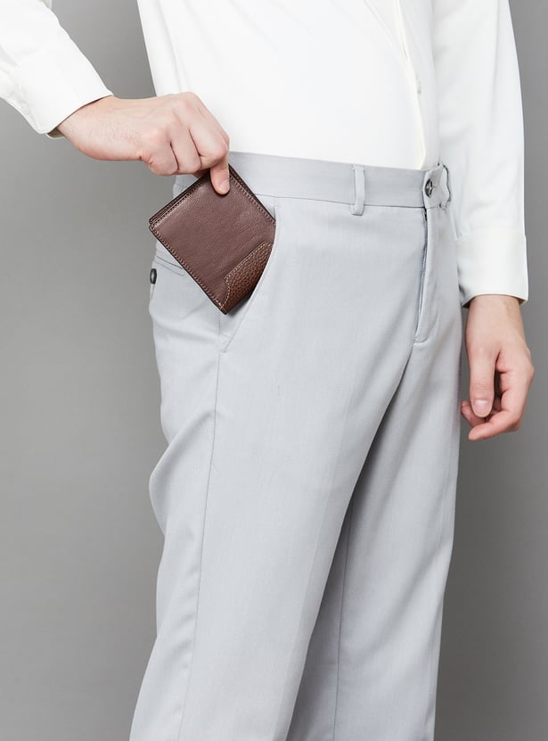 ALLEN SOLLY Textured Leather Bi-Fold Wallet