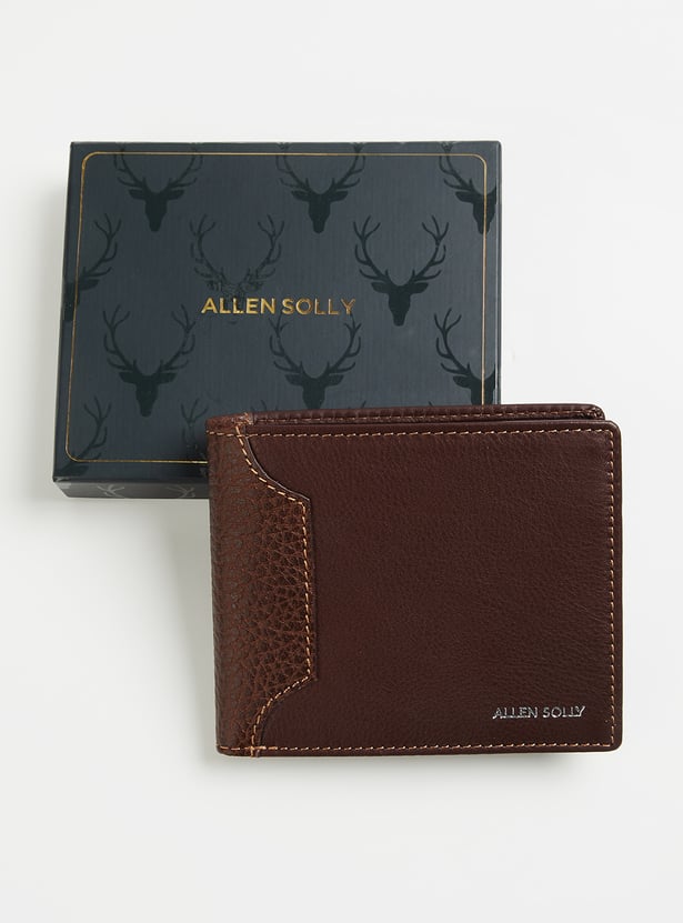 ALLEN SOLLY Textured Leather Bi-Fold Wallet