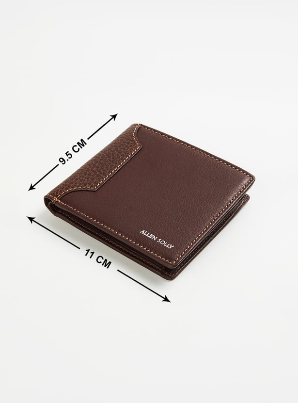 ALLEN SOLLY Textured Leather Bi-Fold Wallet
