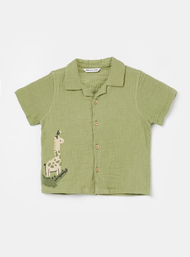 FAME FOREVER Boys Embroidered Shirt