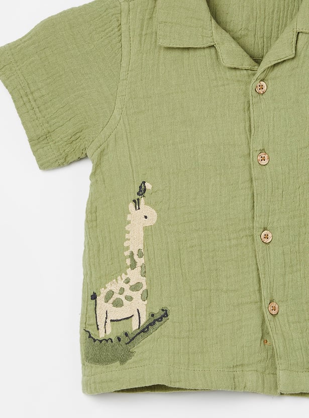 FAME FOREVER Boys Embroidered Shirt