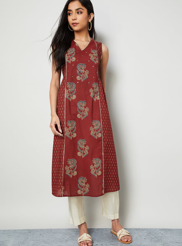 MELANGE Printed Straight Kurta