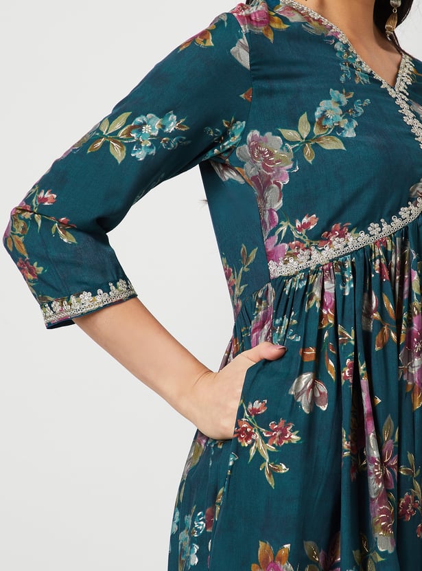 MELANGE Embroidered Anarkali Kurta