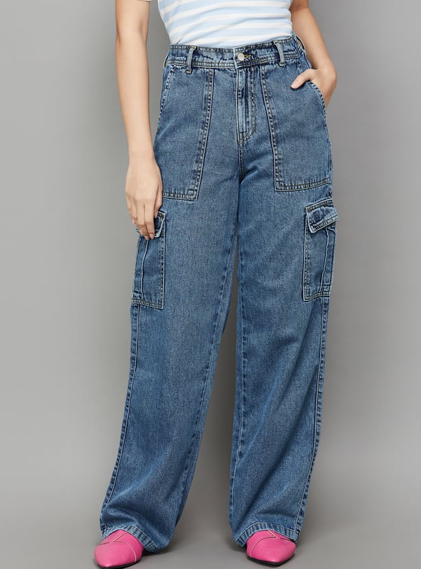KRAUS Washed Denim Cargos