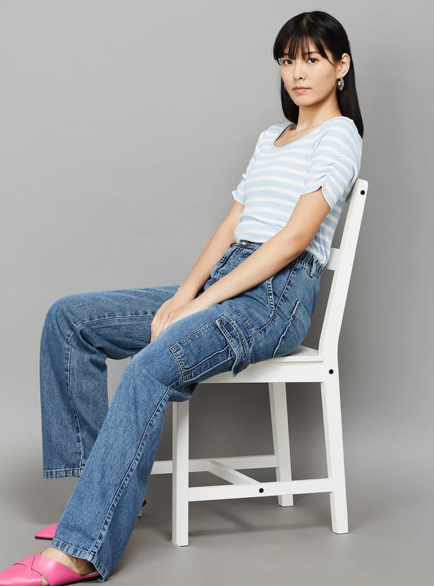 KRAUS Washed Denim Cargos