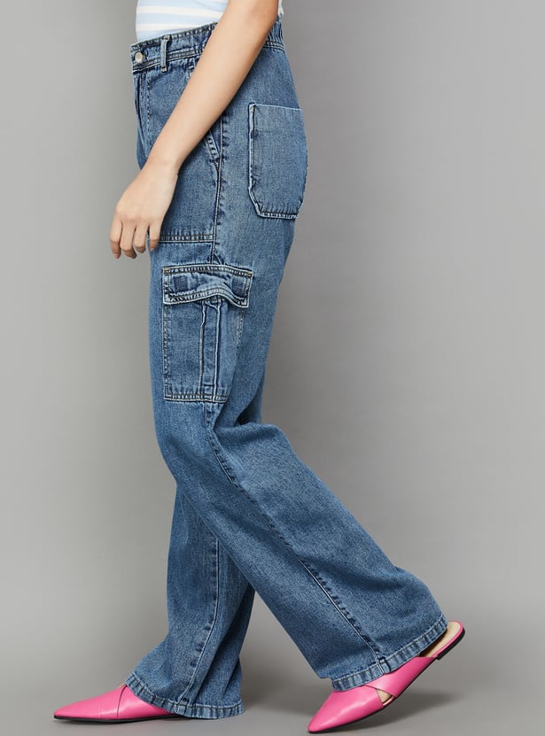 KRAUS Washed Denim Cargos