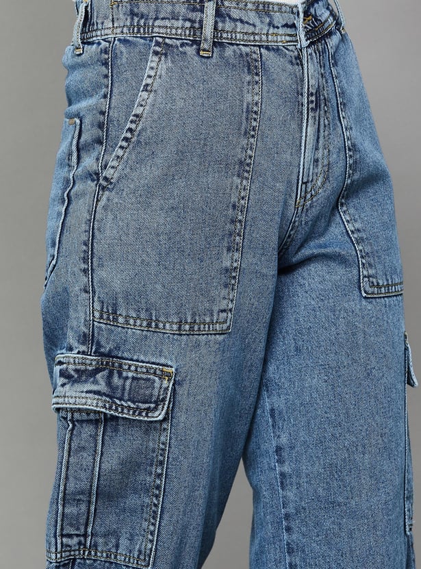 KRAUS Washed Denim Cargos