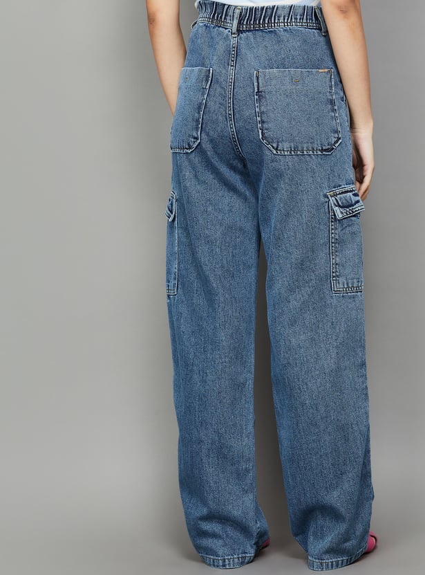 KRAUS Washed Denim Cargos