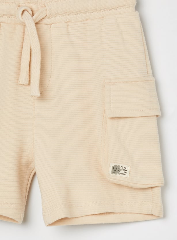 FAME FOREVER Boys Textured Cargo Shorts