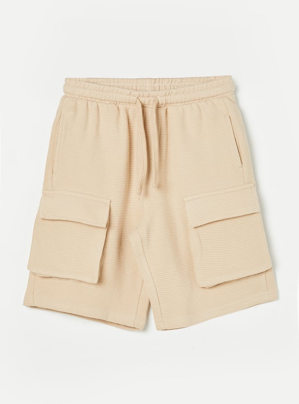 FAME FOREVER Boys Textured Cargo Shorts